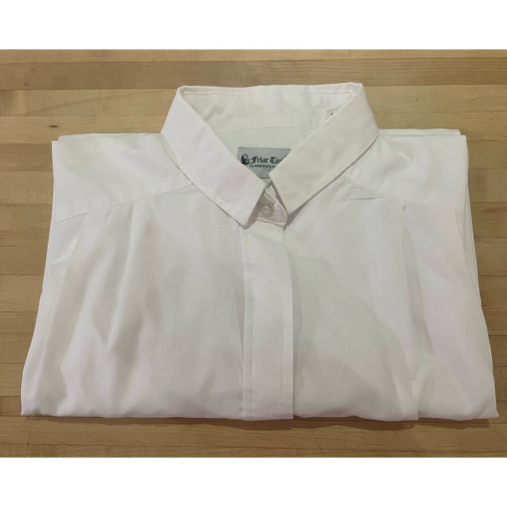 FRIAR TUCK - Clergy Shirt Mens Short Sleeve White Button Down Canada Chest 29”